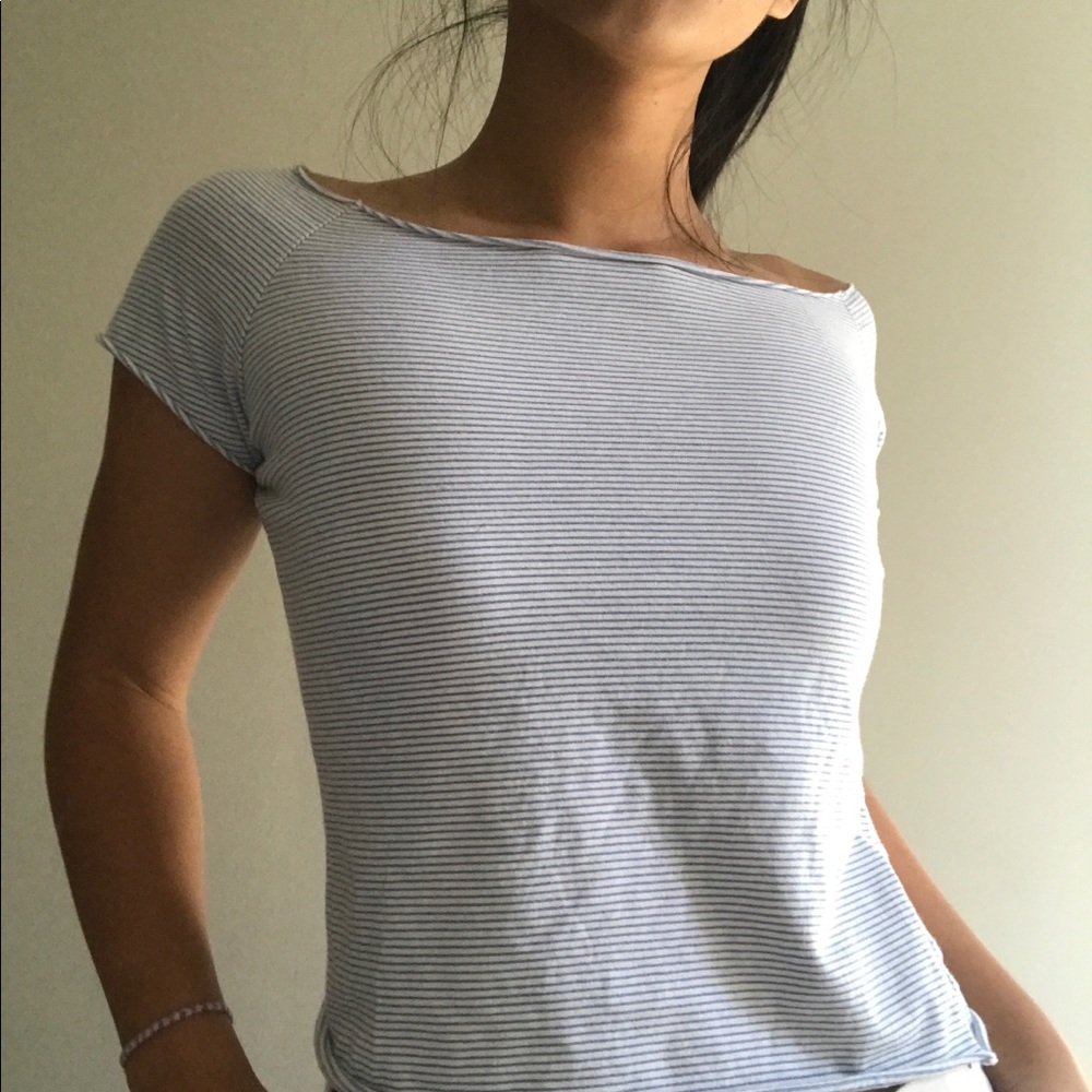 brandy melville blue striped t shirt